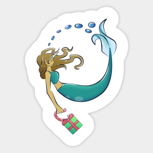 Christmas Mermaid Sticker